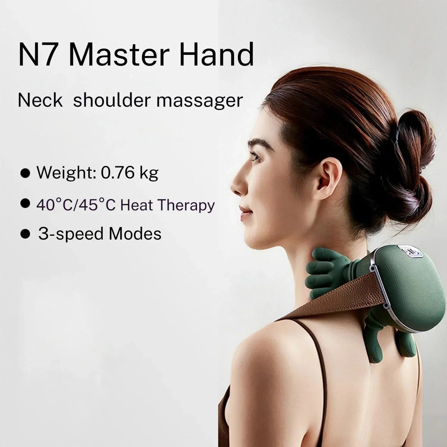 Aparat Masaj Cervical Multifunctional, 4D, 3 Intensitati, 2 Trepte Caldura 40/45°C, Wireless, Autonomie 70 min