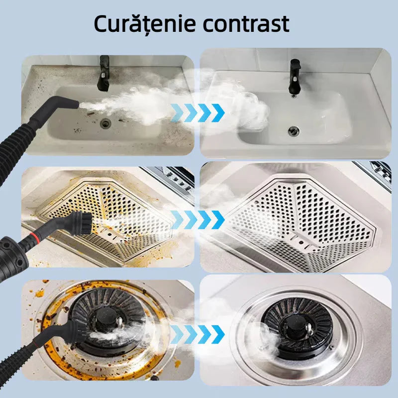 Aparat de Curatat cu Abur, Portabil, 1050W, 350ml, cu set 10 accesorii inclus