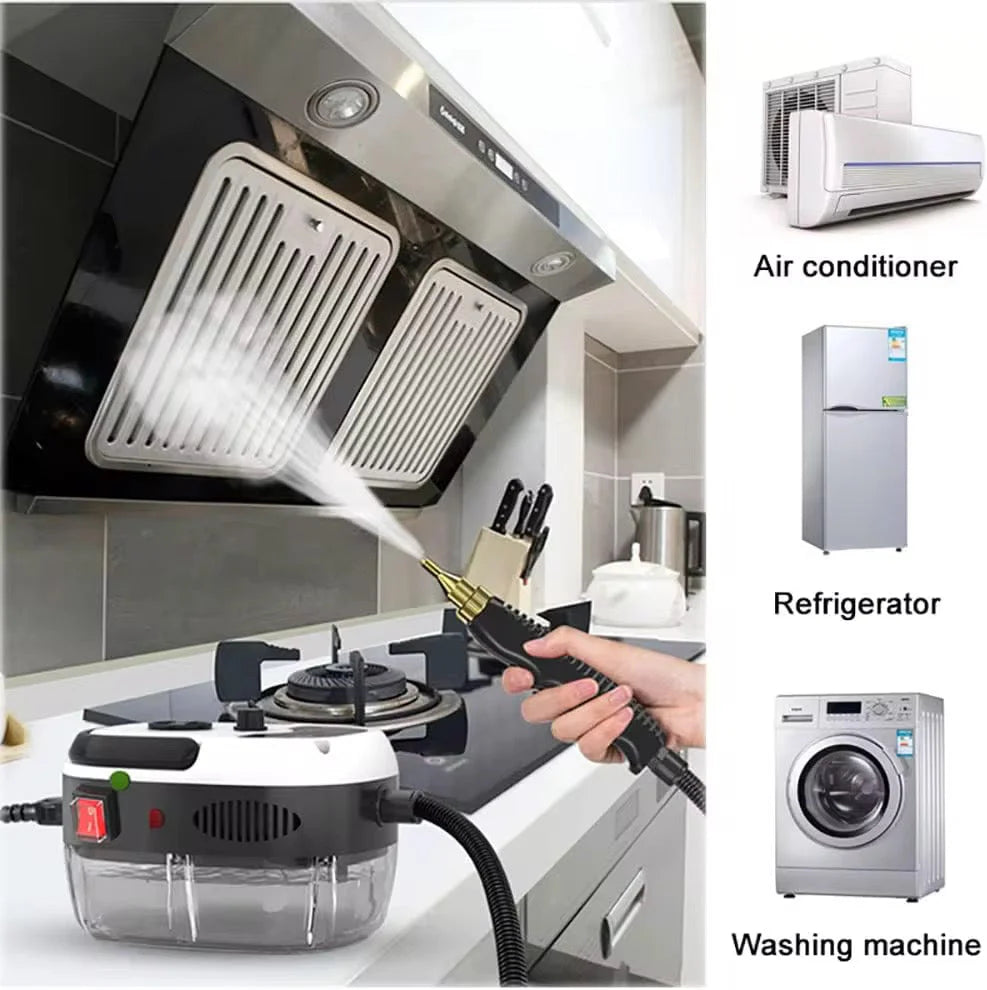 Aparat de curatat cu abur, 4 accesorii incluse, 2500W, alb/negru