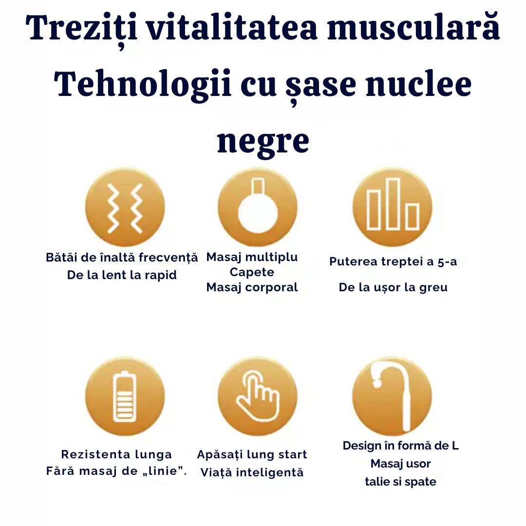 Aparat de masaj profesional flexibil forma L, 5 Viteze, 4 Capete