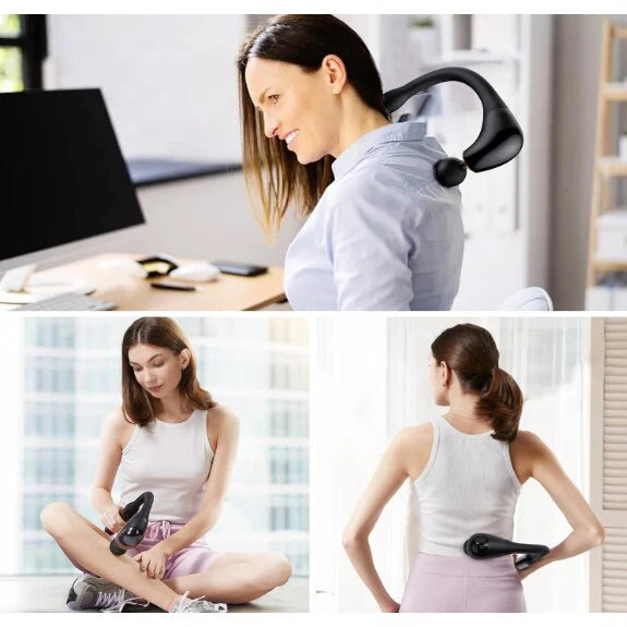 Aparat de masaj profesional cu brat flexibil in forma de U – 9 Moduri, 4 Capete, Reincarcabil, Pentru Muschi si Relaxare