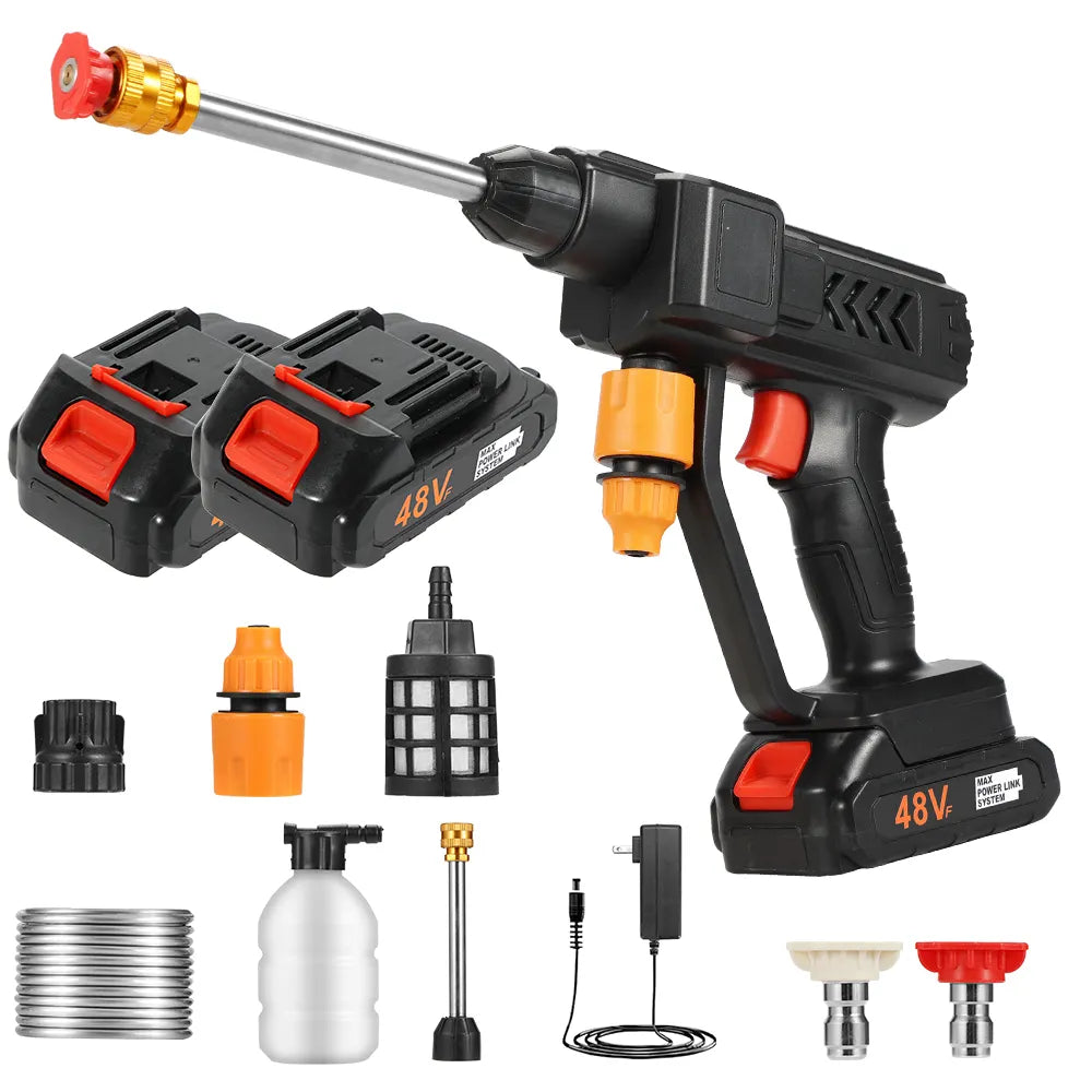 Aparat de spalat electric cu presiune puternica, cu 2 acumulator 48V, 8L/min, 30 Bari