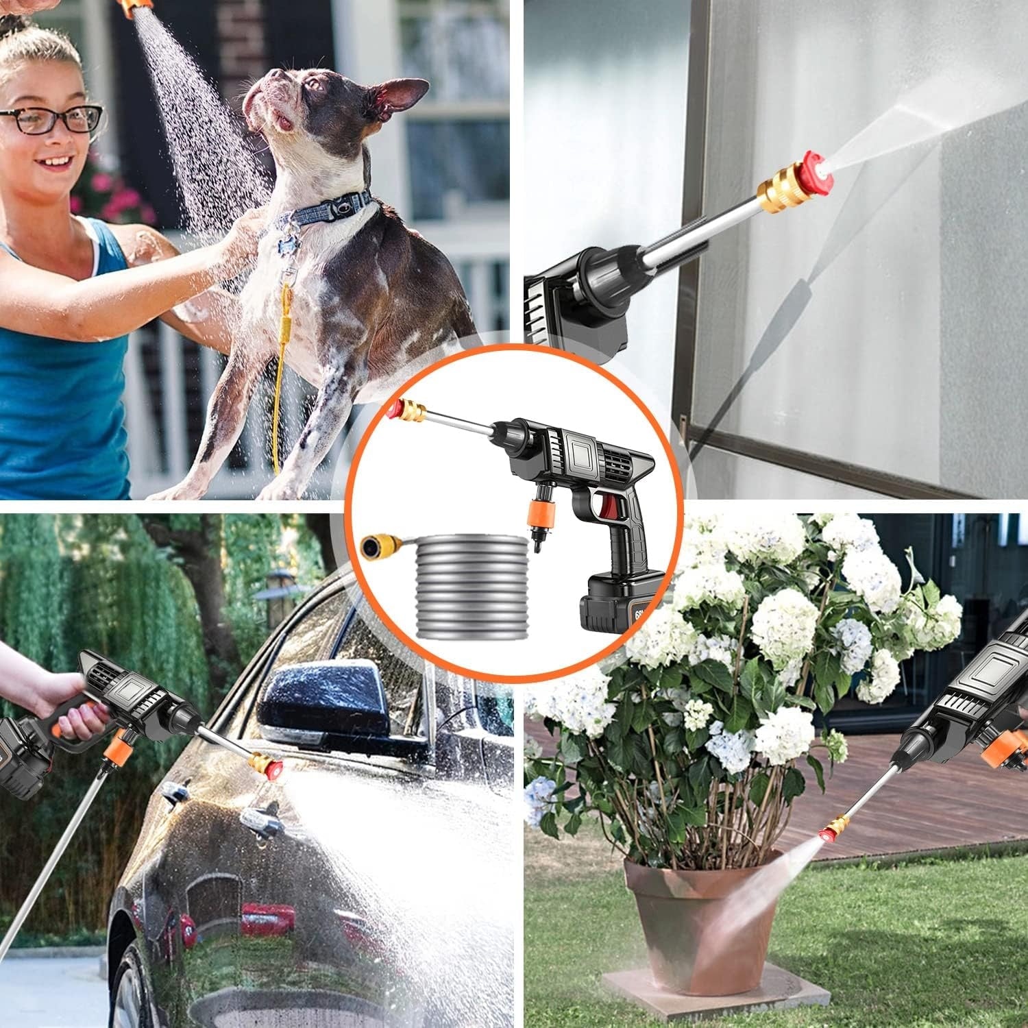 Aparat de spalat electric cu presiune puternica, cu 2 acumulator 48V, 8L/min, 30 Bari