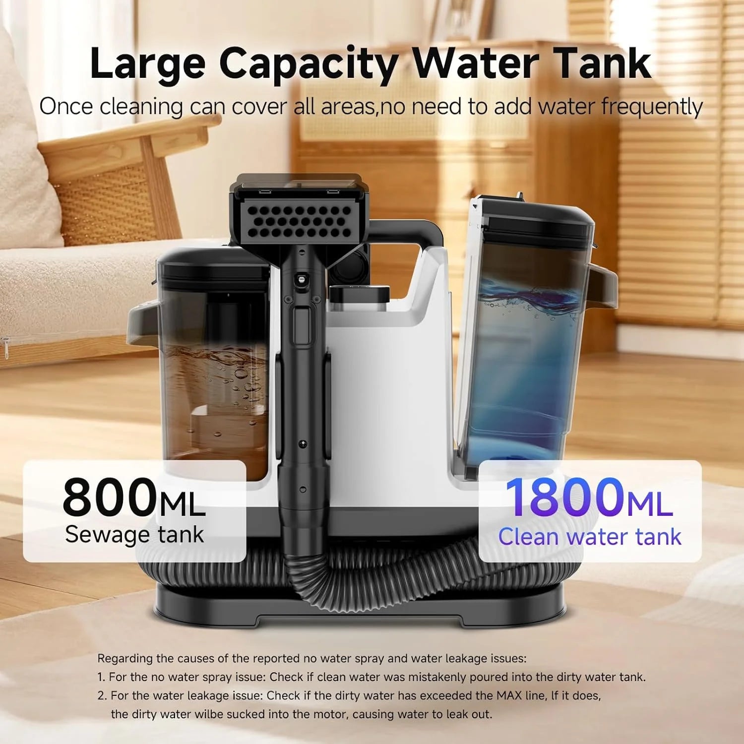 Aspirator Profesional de Curatare prin Injectie-Extractie, Curatator de pete textile, Saltele, Covoare, Tapiserii, Mochete, Podele, 500W