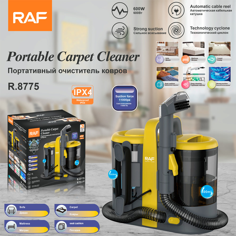 Aspirator Profesional Raf de Curatare prin Injectie-Extractie, Curatator de pete textile, Saltele, Covoare, Tapiserii, Mochete, Podele, 600W