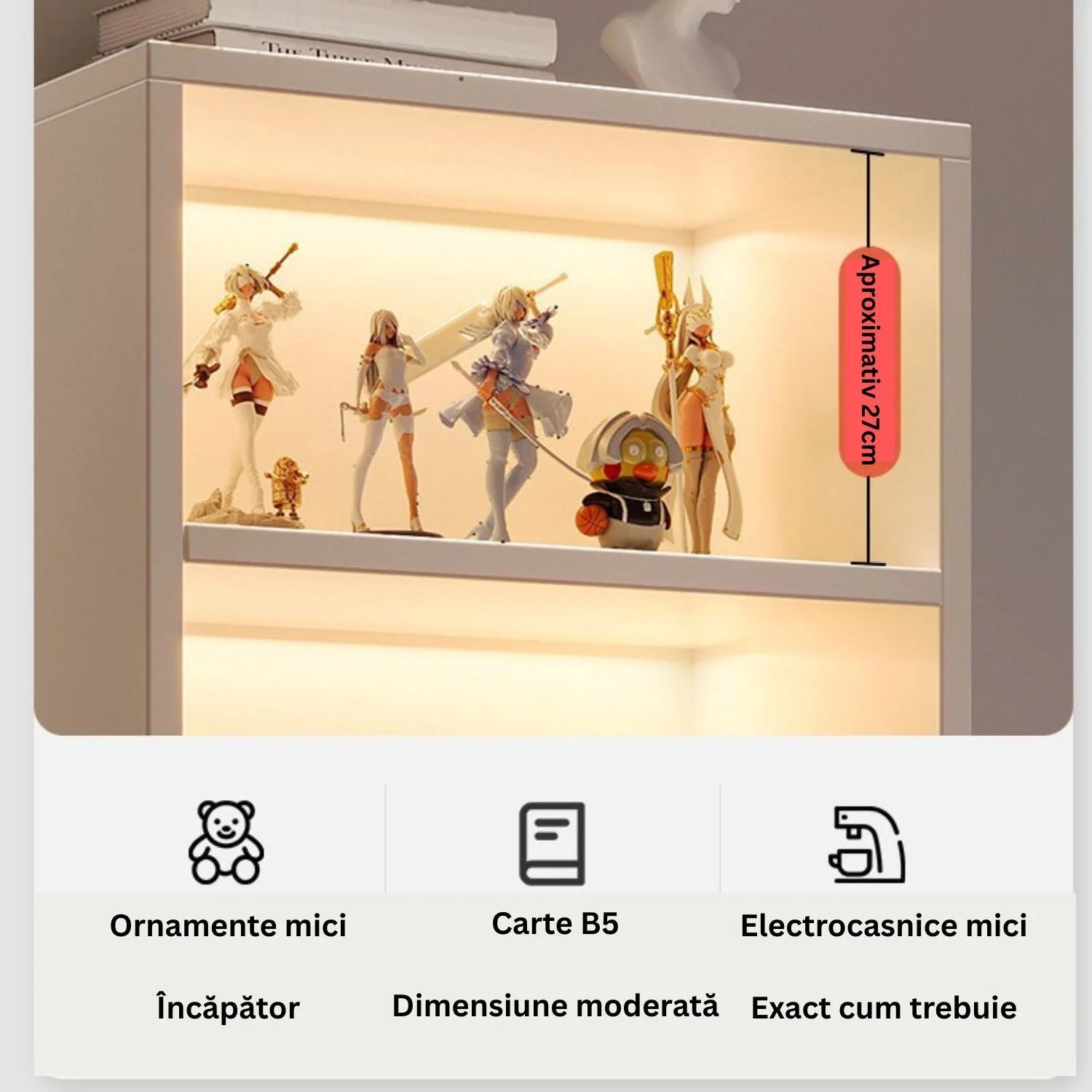 Bibliotecă cu 6 rafturi deschise, cadru lemn – stejar negru, 180x60x24 cm