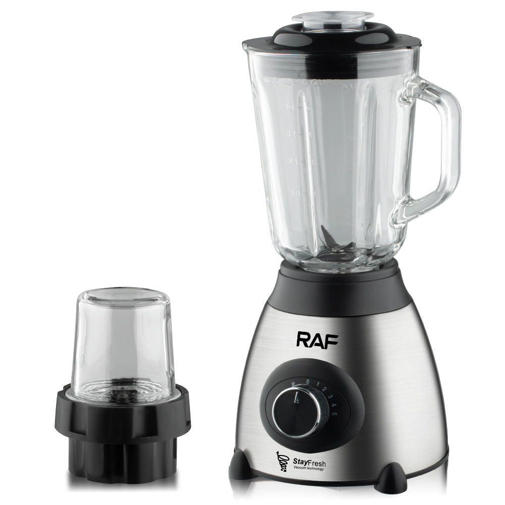 Blender Electric RAF 2 in 1, Bol din Sticla,  cu rasnita de cafea, Capacitate de 1.5L , 1000w