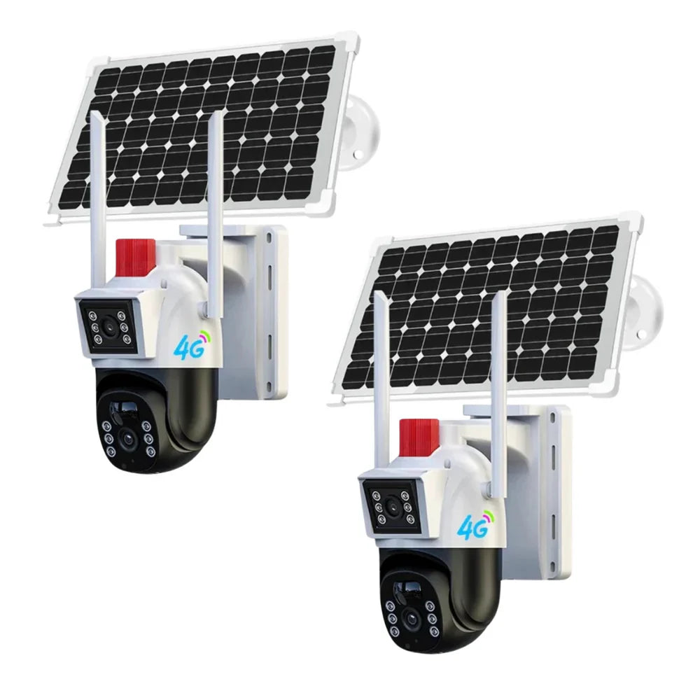 Set 2x Camere Supraveghere - 4G IP Dasgut™ 6MP, Full HD, Solar, IP66, Night Vision Color