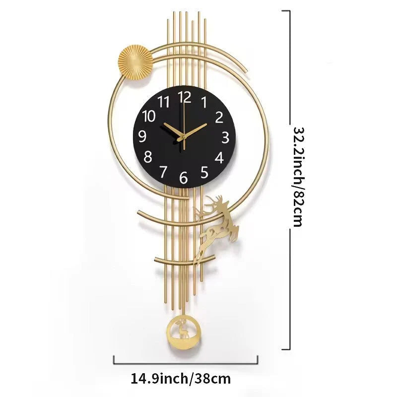 Ceas elegant de perete, cu design modern si elemente nautice, mecanism silentios si finisaj metalic elegant