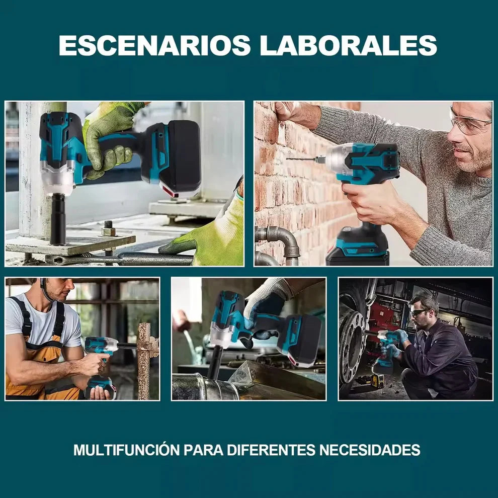 Cheie de Impact- Masina de Insurubat Leihmann, 550Nm, 43 de Accesorii, 2 Acumulatori 48V si Valiza de transport inclusa