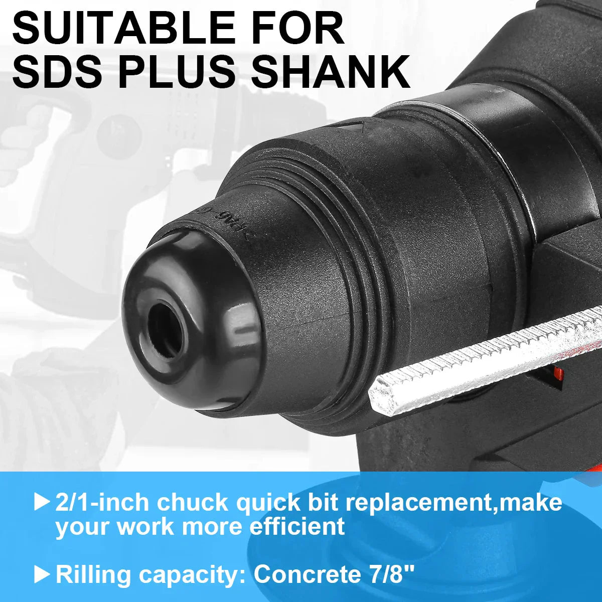 Ciocan Rotopercutor 2x Acumulatori 48V - 3 Moduri de Functionare, 1000W LeihMann