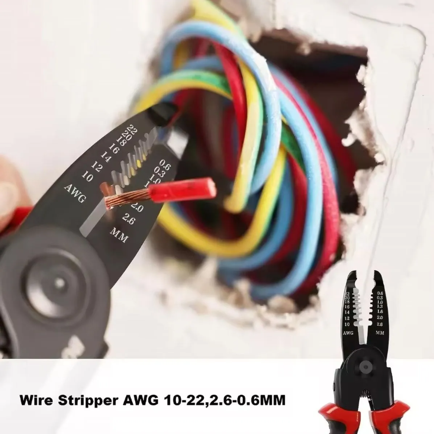 Clește multifuncțional 5 în 1 cu capete interschimbabile, Patent, Taietor Cablu, Dezizolator, Cleste Sertizare, Foarfeca de tabla, cap interschimbabil, maner ergonomic, izolat electric