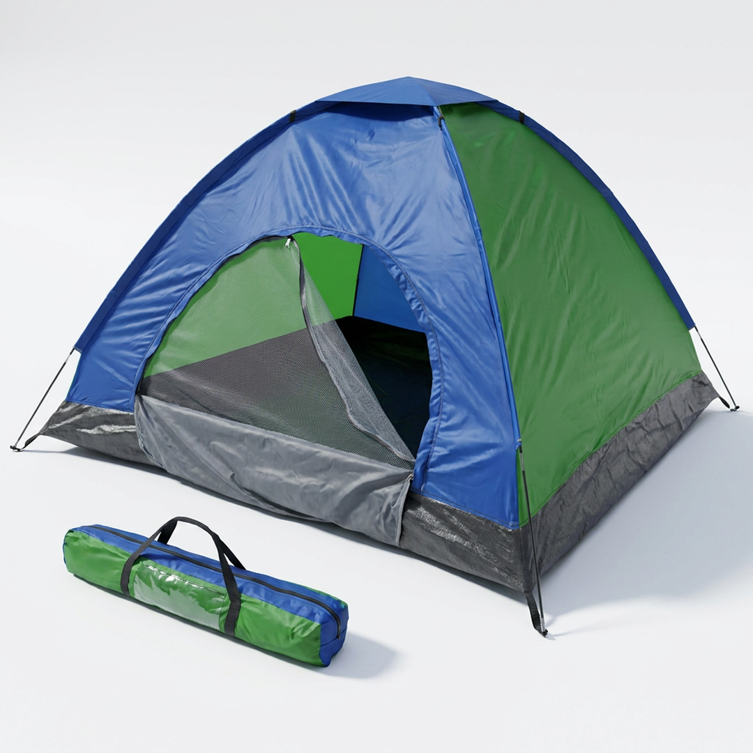 Cort Camping 2 Persoane 200x120x110cm | Poliester 170T Impermeabil | Filtru UV | Plasa Anti-Tantari | Ventilatie Superioara | Ancore Incluse