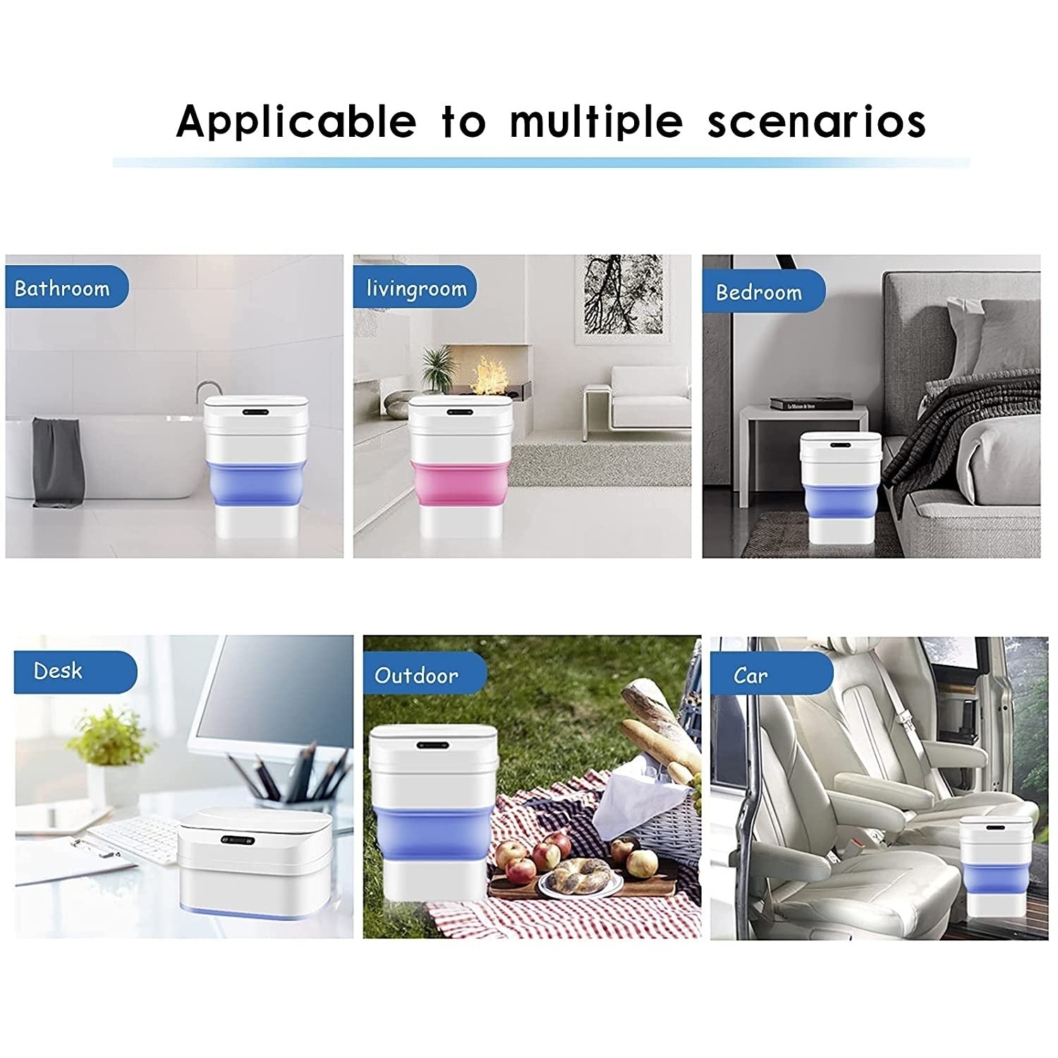 Cos de gunoi smart cu senzor de miscare, pliabil, 8L-17.5L