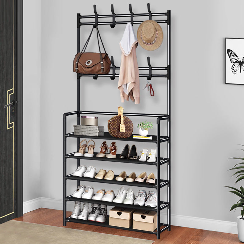 Cuier Haine cu Suport Pantofi | 5 Rafturi | 80 cm Latime | Design Modern | Organizator Hol si Dressing