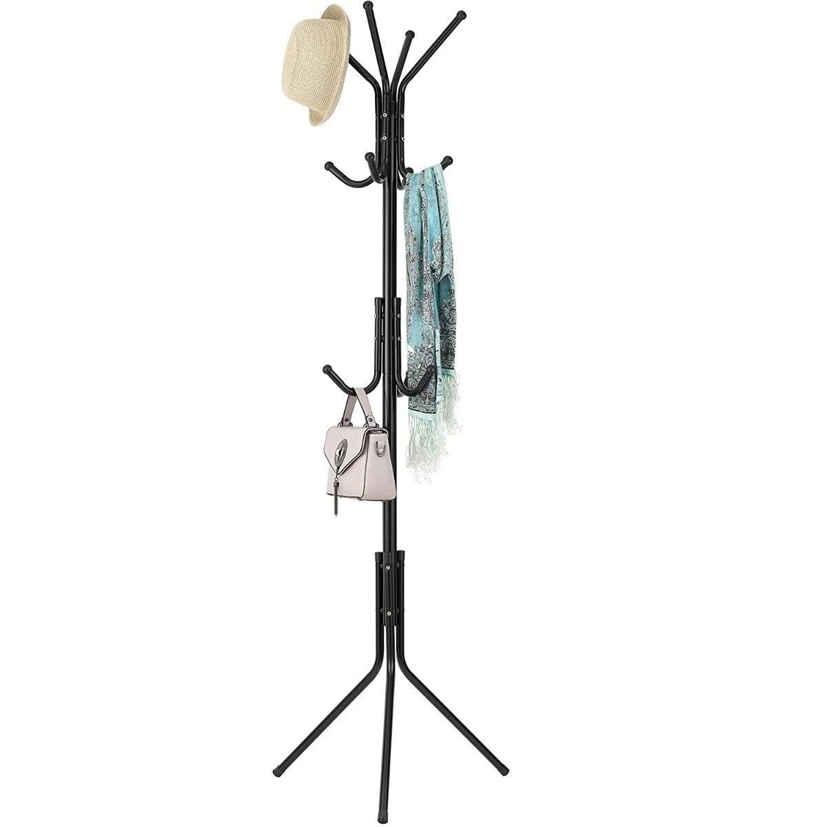 Cuier Tip Pom Metalic | 11 Agatatori | 45 x 175 cm | Design Modern Industrial | Negru