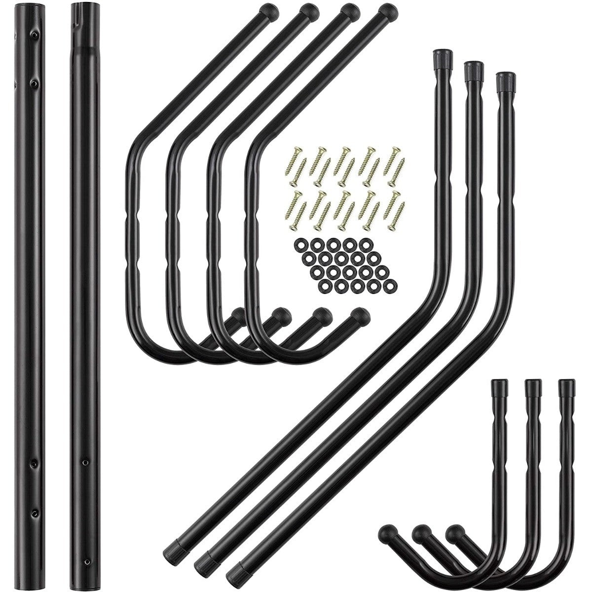 Cuier Tip Pom Metalic | 11 Agatatori | 45 x 175 cm | Design Modern Industrial | Negru