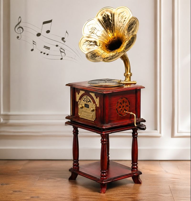 Cutie muzicala retro tip Gramofon decorativ 33.8 x 12.5 x 11 cm
