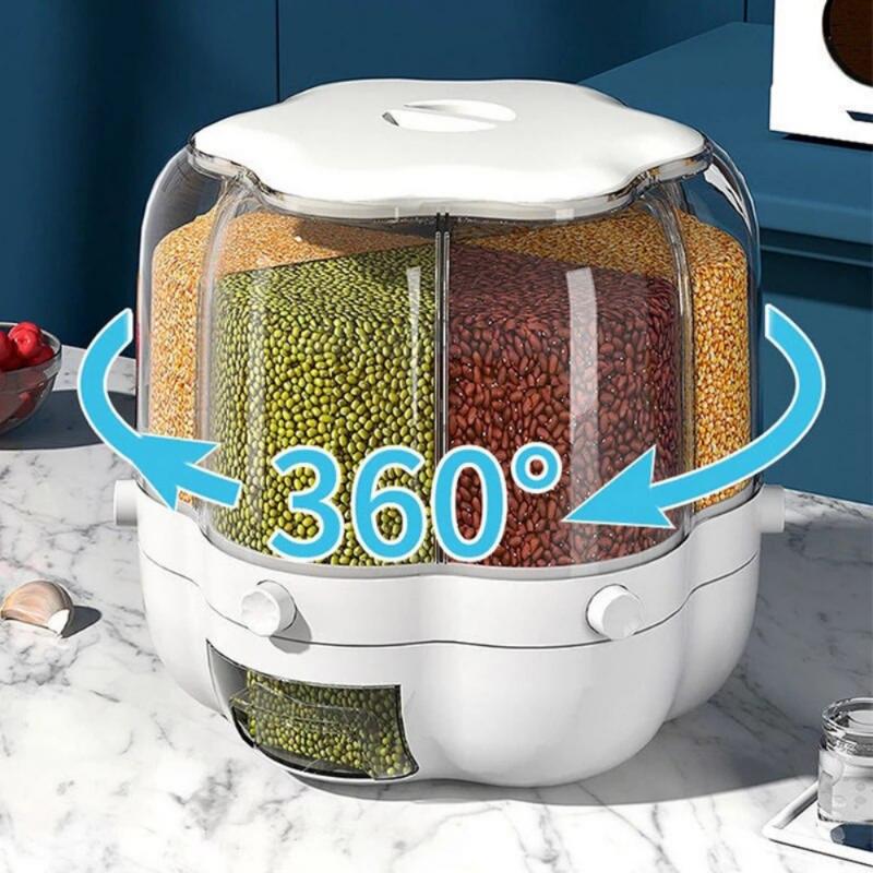 Dispenser rotativ pentru cereale, bomboane, 6 compartimente