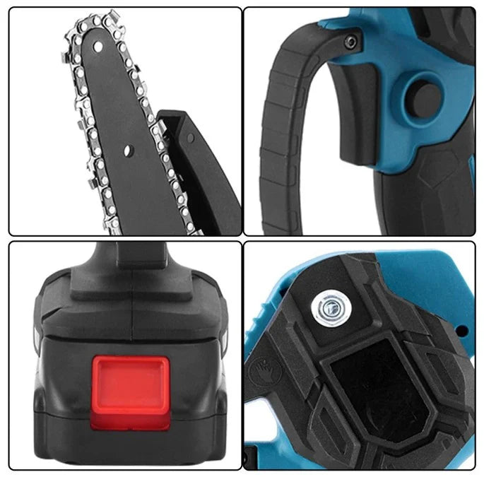 Drujba Fierastrau cu 2 Acumulator 48V, lama 6 inch/15 cm, 2 lanturi, fara fir, portabil