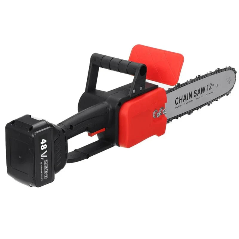 Drujba electrica cu lant 12 inch, cu 2 Acumulatori, 48 V, Lithium, 2 lanturi, 1200 W, 4800rpm, 305mm