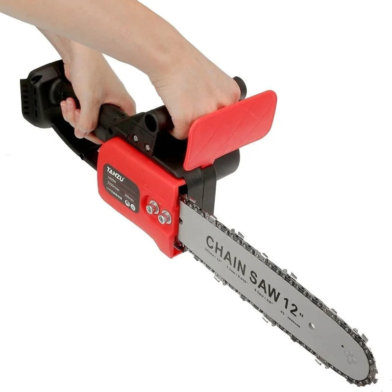 Drujba electrica cu lant 12 inch, cu 2 Acumulatori, 48 V, Lithium, 2 lanturi, 1200 W, 4800rpm, 305mm