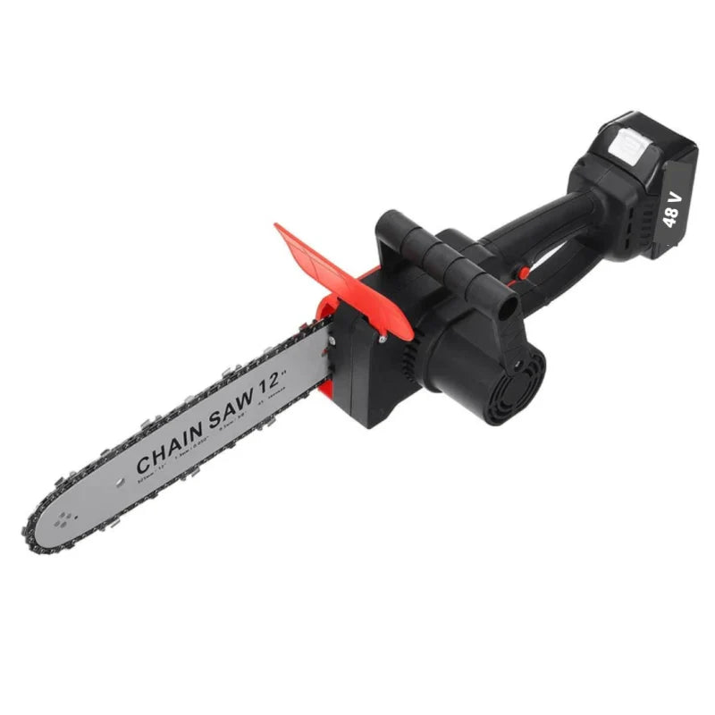 Drujba electrica cu lant 12 inch, cu 2 Acumulatori, 48 V, Lithium, 2 lanturi, 1200 W, 4800rpm, 305mm