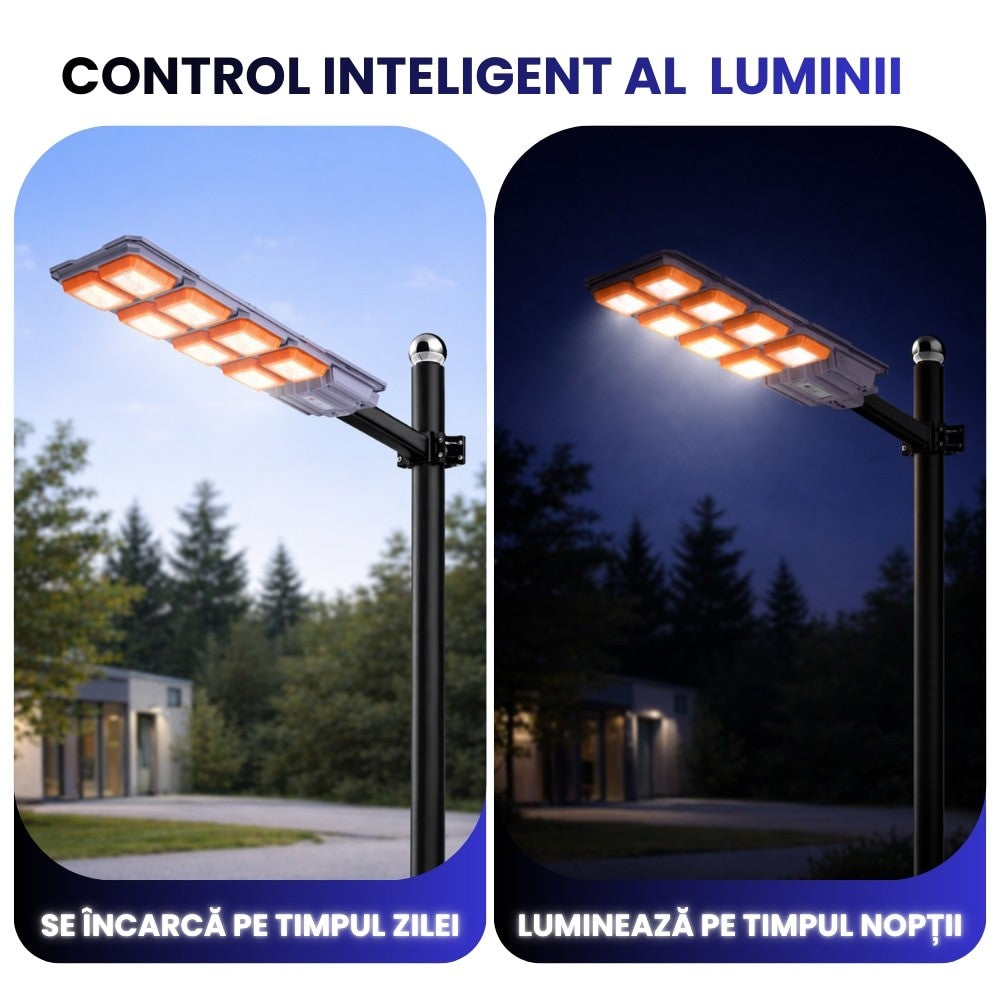 Lampa Solara Stradala Premium LED 3000W – Iluminare Puternica, Autonomie Mare si Rezistenta IP66 pentru Exterior