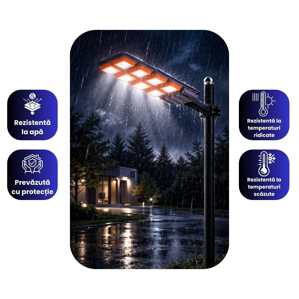 Lampa Solara Stradala Premium LED 3000W – Iluminare Puternica, Autonomie Mare si Rezistenta IP66 pentru Exterior