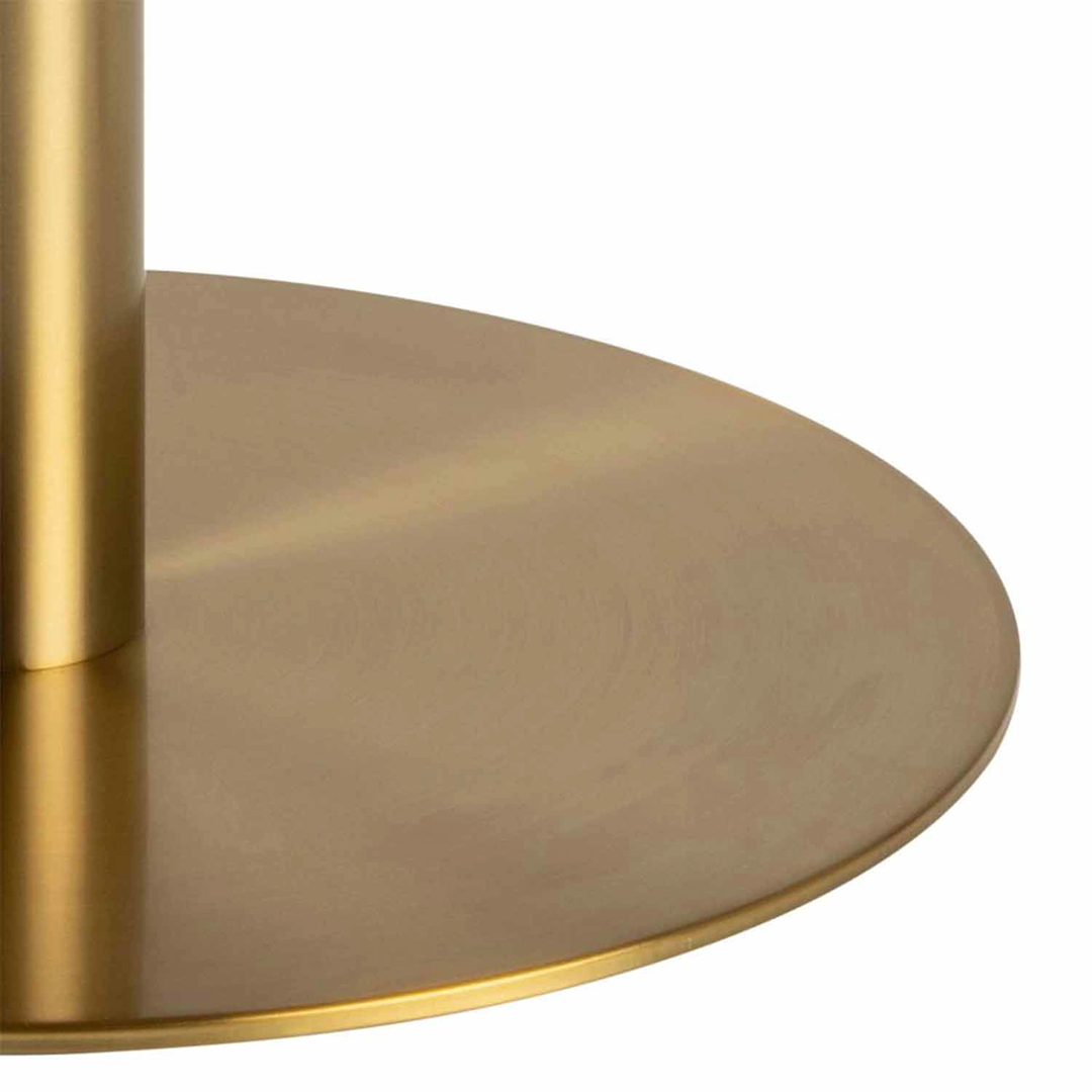 Masă Cafea Marmură Rotundă Corby | Blat Marmură Albă Guangxi | Picior Metalic Auriu Periat | Ø 80 cm & 90 cm | Alb & Auriu | Stil Luxury Modern