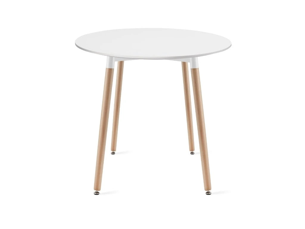 Masa de sufragerie rotunda alba KAMI 80x80 cm