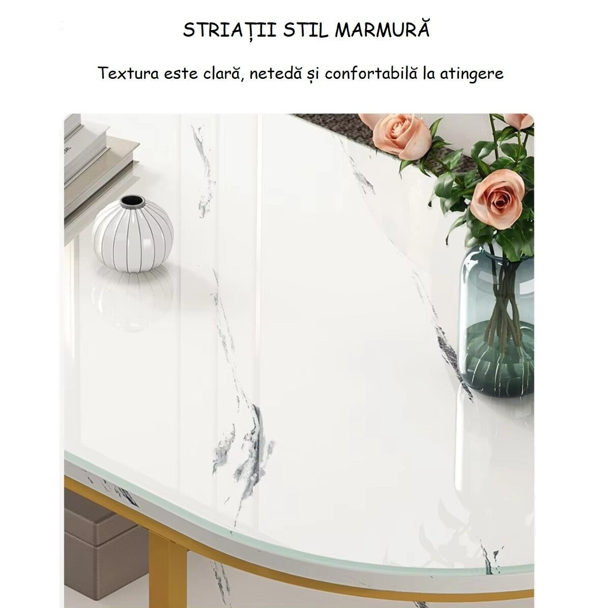 Masuta Ovala Dining Lemn Masiv Design Modern Eleganta 120 * 60 * 45cm