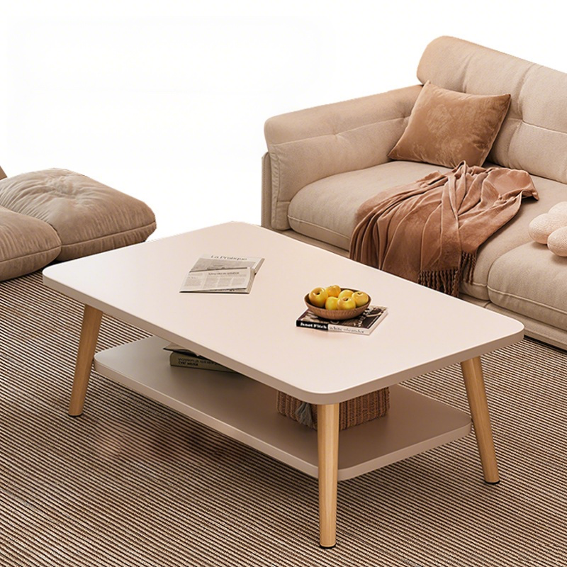 Masuta de cafea dreptunghiulara, cu colturi rotunjite, 2 niveluri, 100x48x42 cm