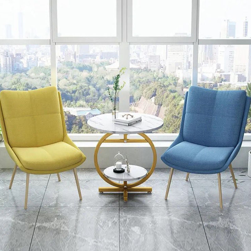 Masuta pentru cafea, rotunda, cu 2 nivele, design modern tip marmura