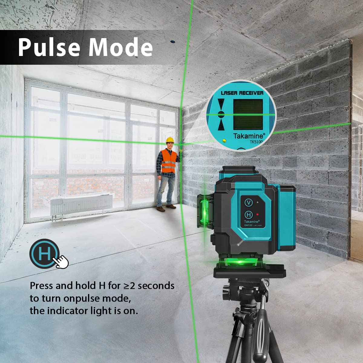 Nivela laser 4D cu 16 linii, autonivelare, telecomanda, lumina verde, platforma de ridicare, Trepied