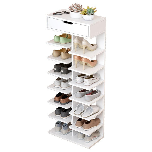 Pantofar inalt 7 etaje elegant alb - Organizare optima incaltaminte