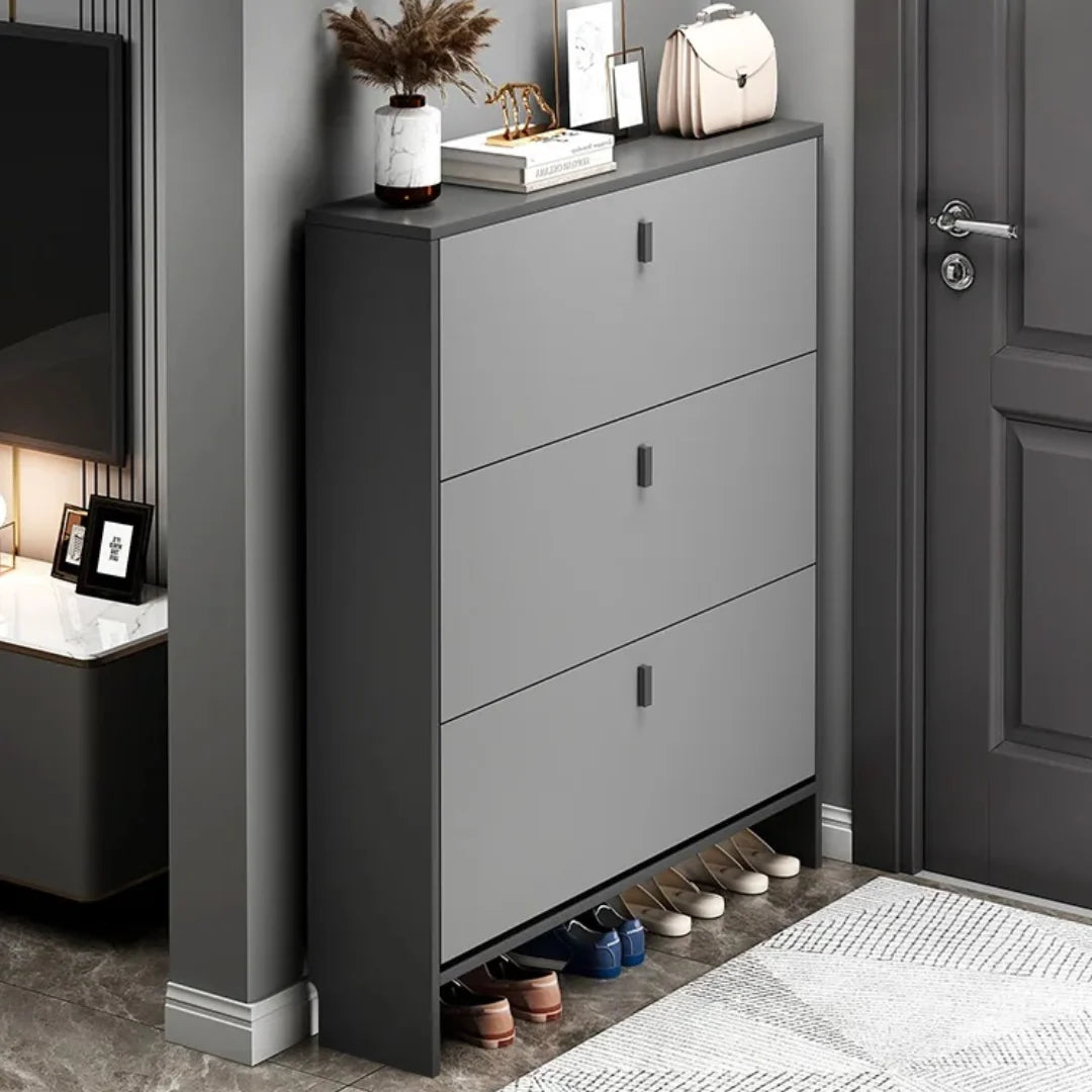 Pantofar modern cu 3 Uși –Gri, 60 x 17 x 100 cm