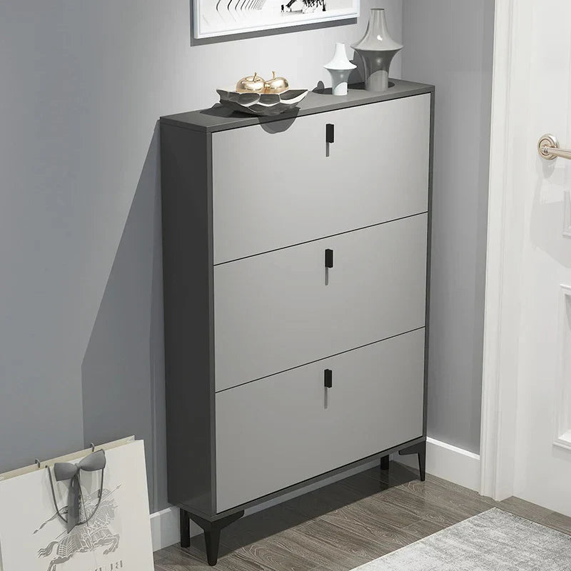 Pantofar modern cu 3 Uși –Gri, 60 x 17 x 100 cm