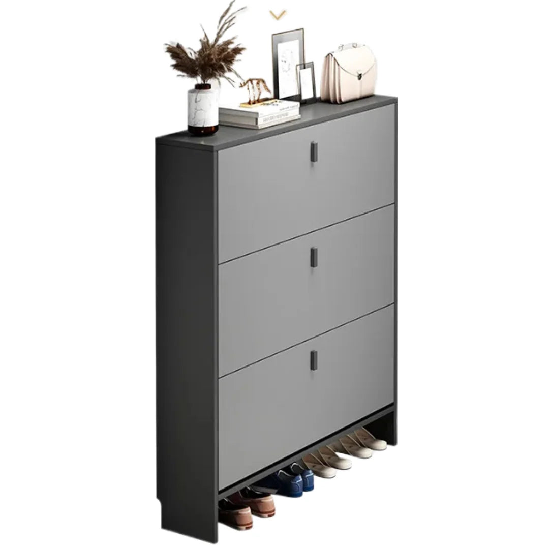 Pantofar modern cu 3 Uși –Gri, 60 x 17 x 100 cm