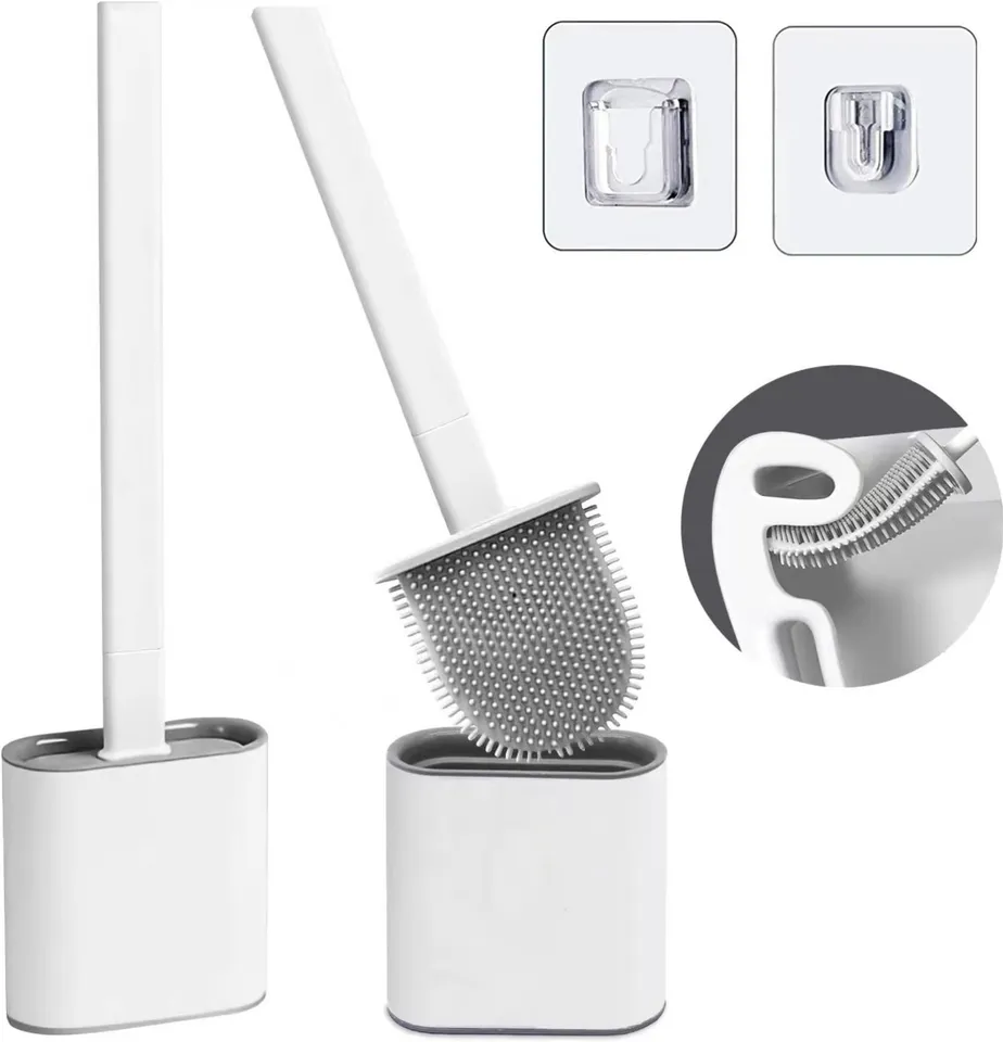 Perie pentru WC din silicon cu cap flexibil