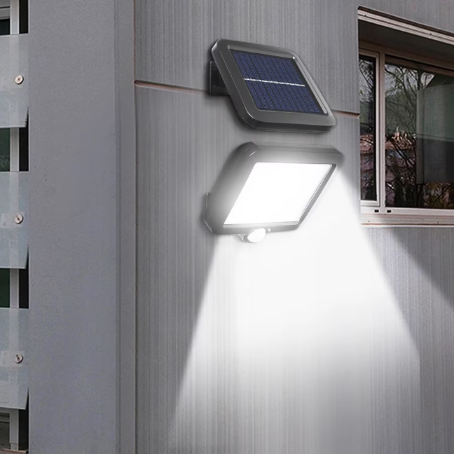 Set 4 lampi cu panou solar, 6 COB , putere 250 W, cu senzor de miscare, suport si telecomanda