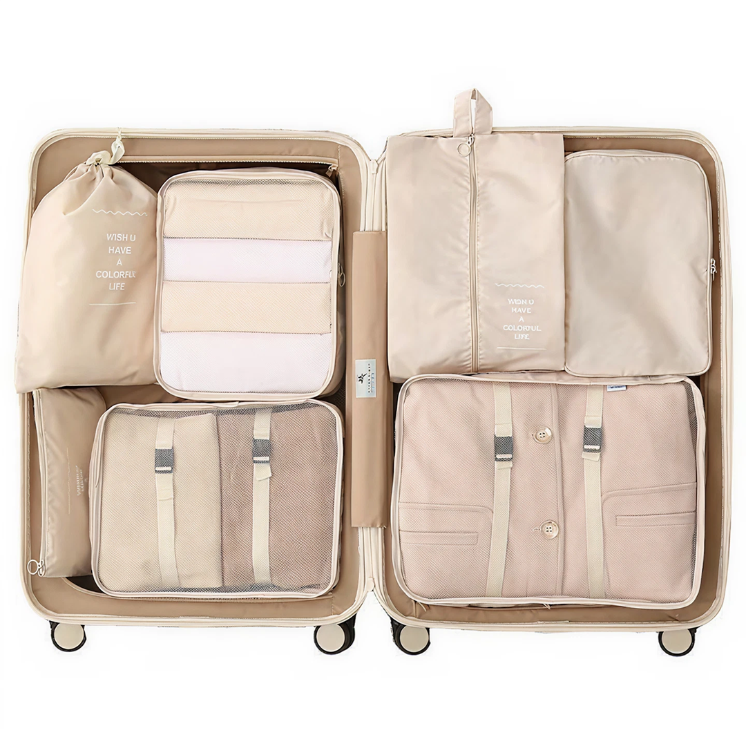 Set 7 Organizatoare Bagaje RUIOMII | Genti Calatorie Tip Mesh | Diverse Dimensiuni | Organizare Valiza Eficienta