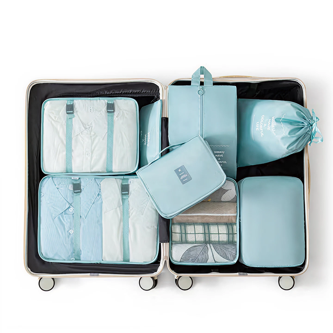Set 7 Organizatoare Bagaje RUIOMII | Genti Calatorie Tip Mesh | Diverse Dimensiuni | Organizare Valiza Eficienta