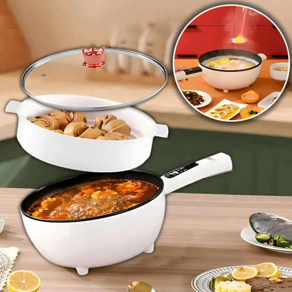 Tigaie Electrica Inteligenta 4L, 28 cm, Multifunctionala cu Panou Control, Invelis Antiaderent si Functii Gatit Rapid