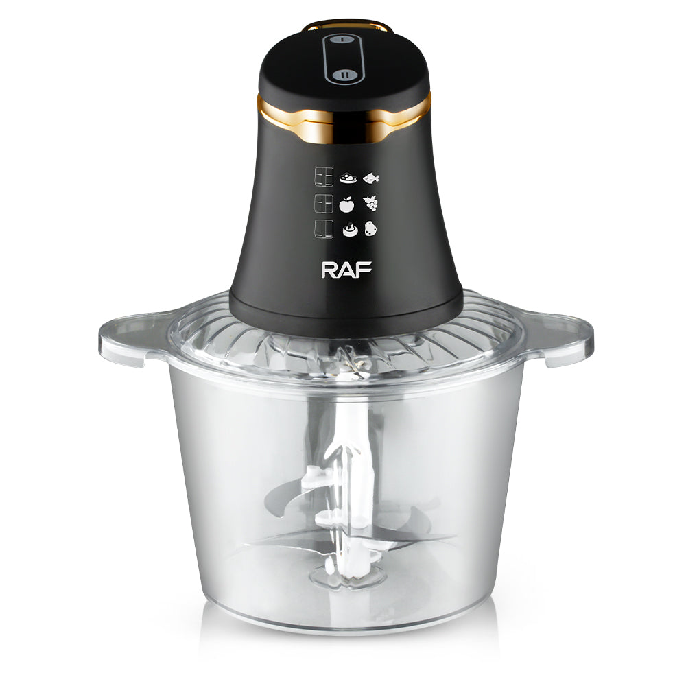 Tocator Electric Profesional RAF 3L 800W, Food Processor Compact si Puternic, Chopper Bucatarie cu 4 Lame Inox, 2 Trepte Viteza, Bol Transparent Rezistent, Robot Bucatarie pentru Carne, Legume, Fructe, Nuci, Uz Casnic