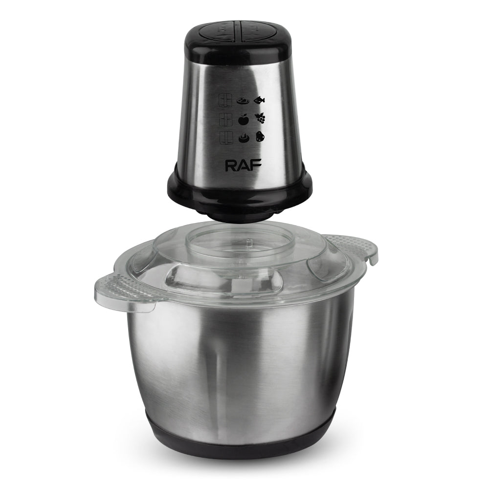 Tocator Electric RAF R.7031, 1000W, Bol Inox 3L, 2 Viteze, Lame Din Otel Inoxidabil